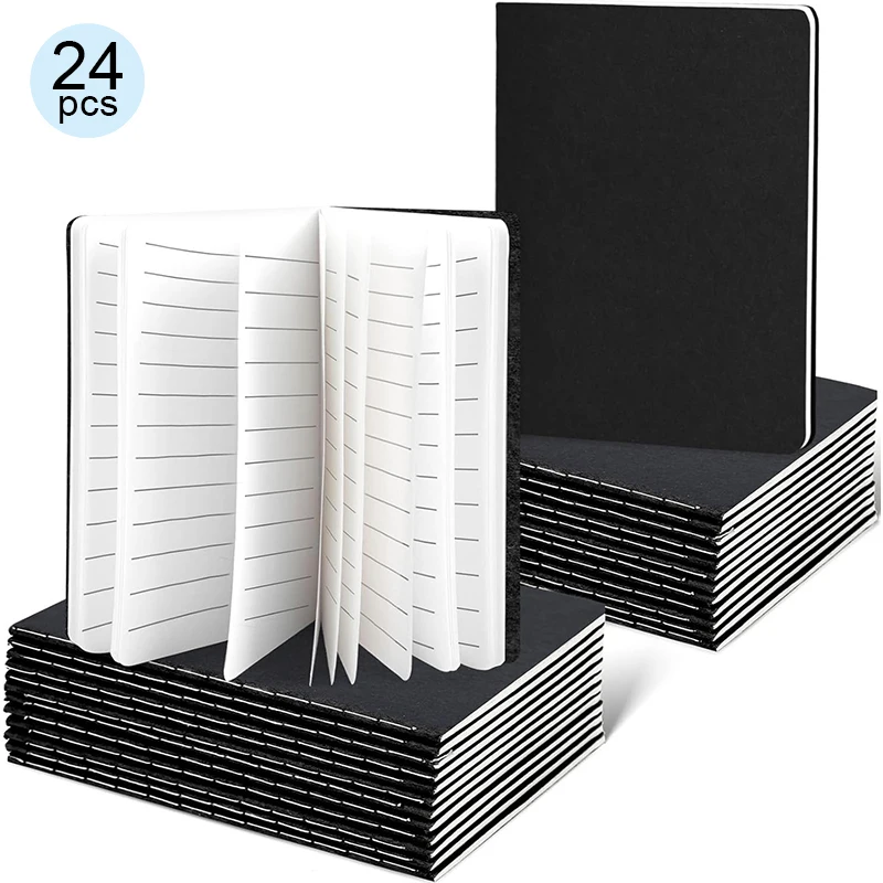24 STKS Kraft Notebooks, 3.5x5in Pocket Notebooks Blanco Papier Kleine Pocket Journal Blocnotes voor School Office Home Reizen Geschenken