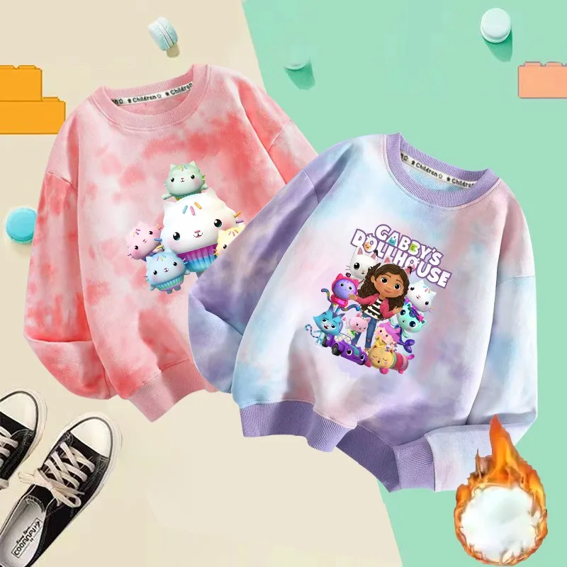 

Gabby Dollhouse Boys Girls Sweatshirt Spring Warm Thin Clothes Cartoon and Anime Pattern Printed Streetwear Birthday Party Gifts