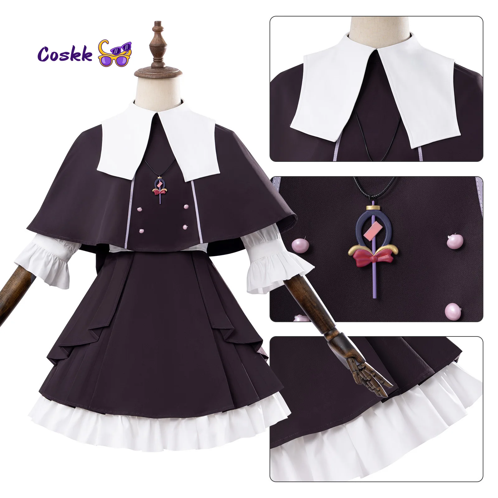 Фото Женский костюм для косплея Мория Лулука Pretty Cure Detective, полный комплект, платье с бантом, наряд для сценических выступлений