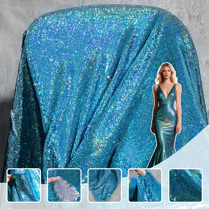 Crystal Mesh Fabric - Tecido de malha de lantejoulas 50x130cm,