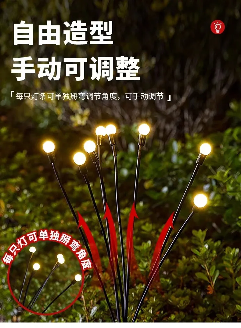 Außenleuchten Solar Rasenlampe Gartenlampe LED windbetriebene Glühwürmchen Bodensteckerlampe für Garten Rasen Landschaft Urlaubslicht