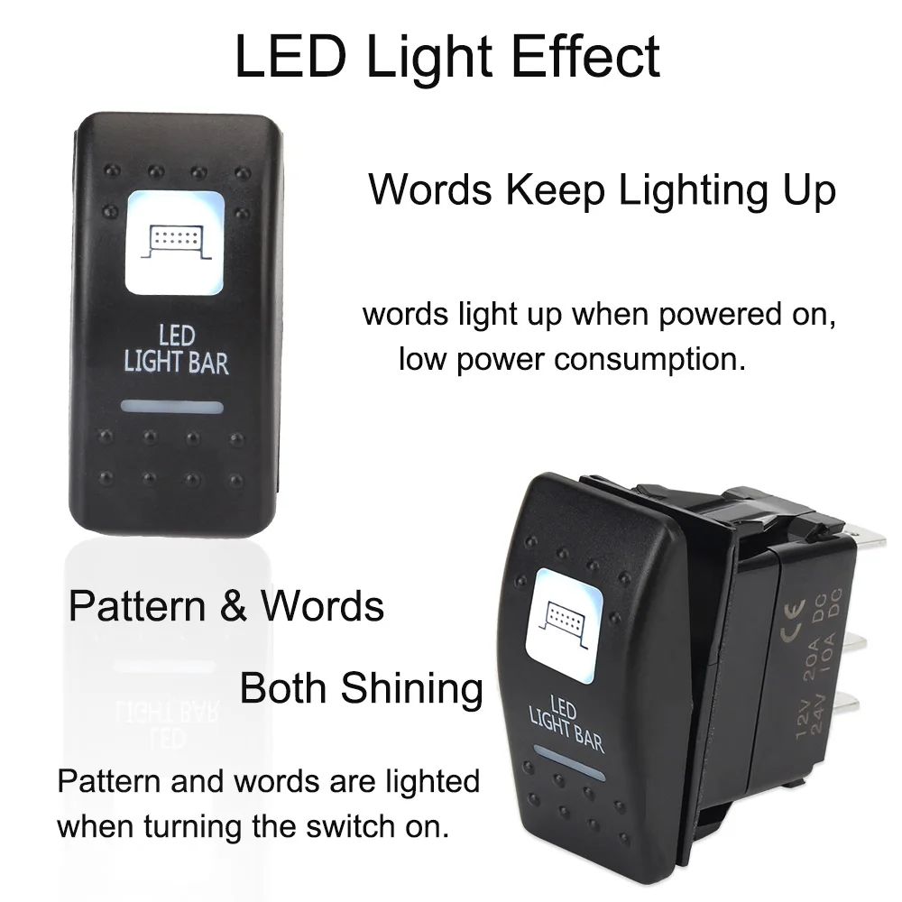 شريط إضاءة LED لقائد Can Am Maverick ، مفتاح الروك ، من UTV ، مصابيح أمامية خلفية ، قرن رياح مضيء ، قرن ونش #6