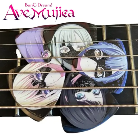 5pcs BanG Dream! Ave Mujica Guitar Picks Anime Acoustic Electric Guitar Bass Universal Plastic Guitar Picks Guitars Accessories