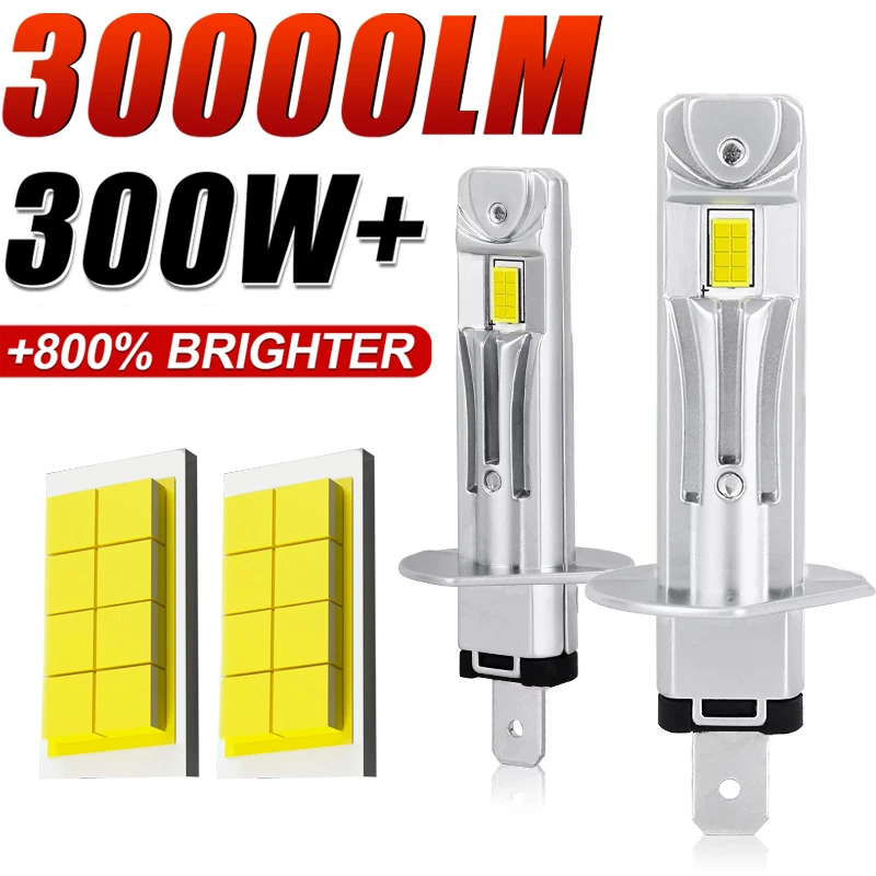 

300 Вт H1 Светодиодные фары 2 шт. H1 Светодиодные фары Canbus EMC безвентиляторные беспроводные 16 шт. CSP ЧИПЫ дальнего ближнего света 1:1 Автоматический мини-диод 12 В 24 В
