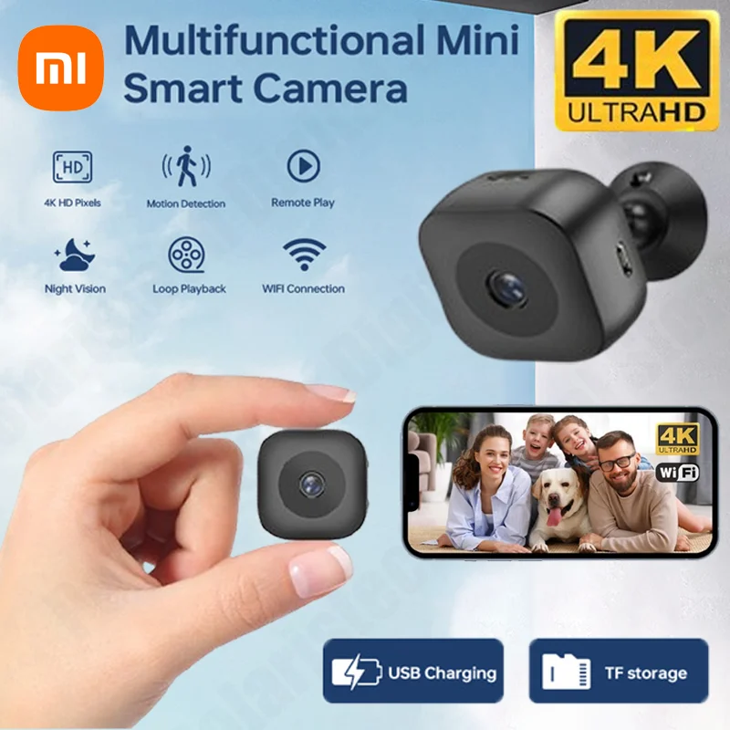 Xiaomi 4K Mini Camera WiFi IP/AP Remote Monitoring Portable Mobile Detection Camcorder Smart Home Surveillance Security Camera