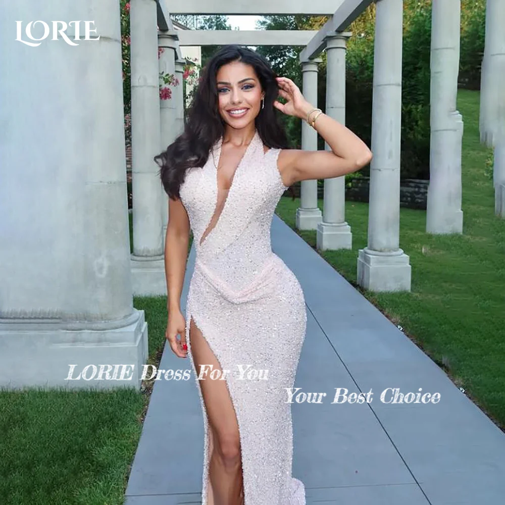 فستان سهرة بحورية البحر بكتف واحد من LORIE فستان حفلات سعودي لامع فستان حفلات سباركلي شق بدون ظهر مخصص فستان كوكتيل 2025