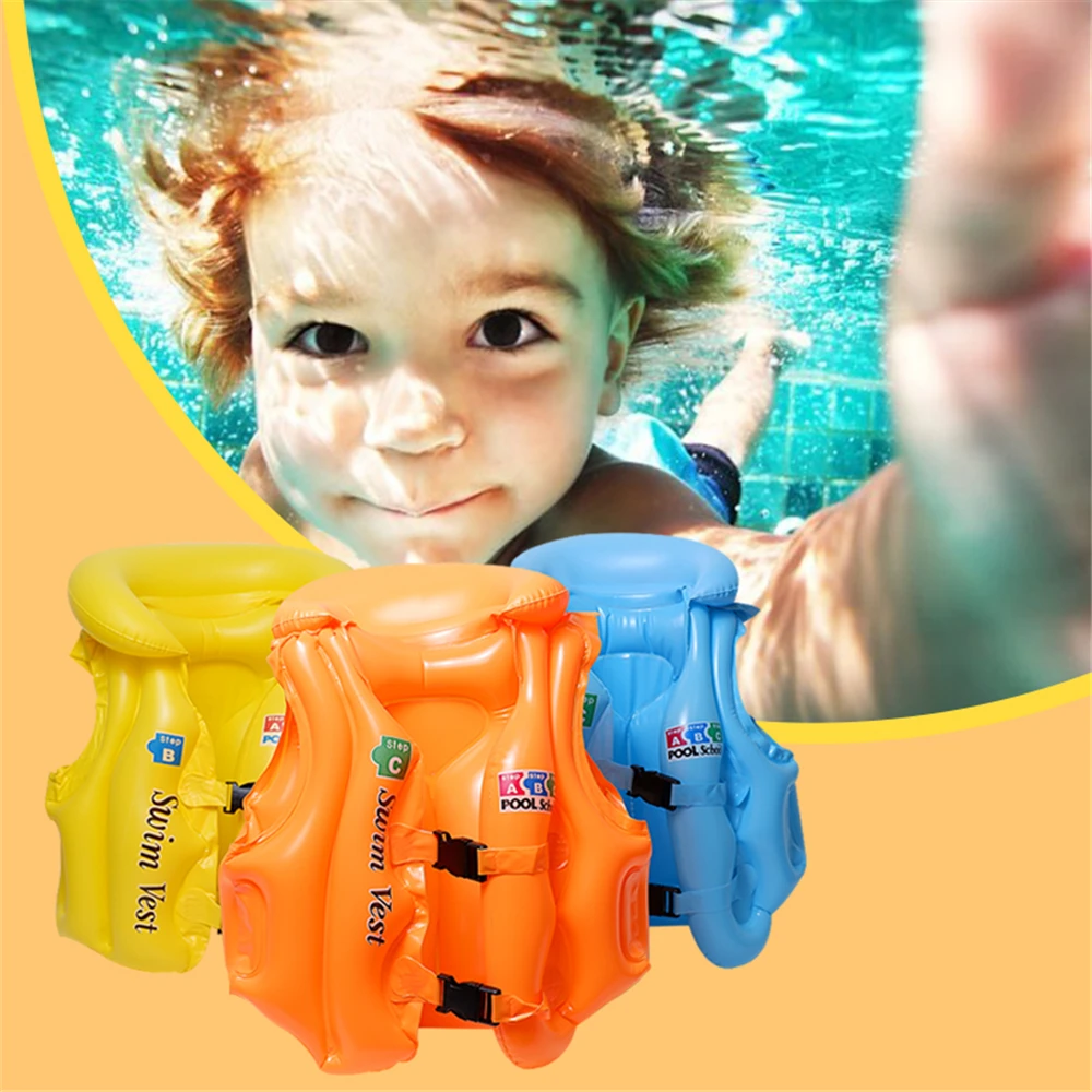 PVC Baby Life Vest Kids Children Floated Inflatable Swimsuit Swim Protector Vest Life Jacket Buoyancy Drifting Vest Swimming Aid