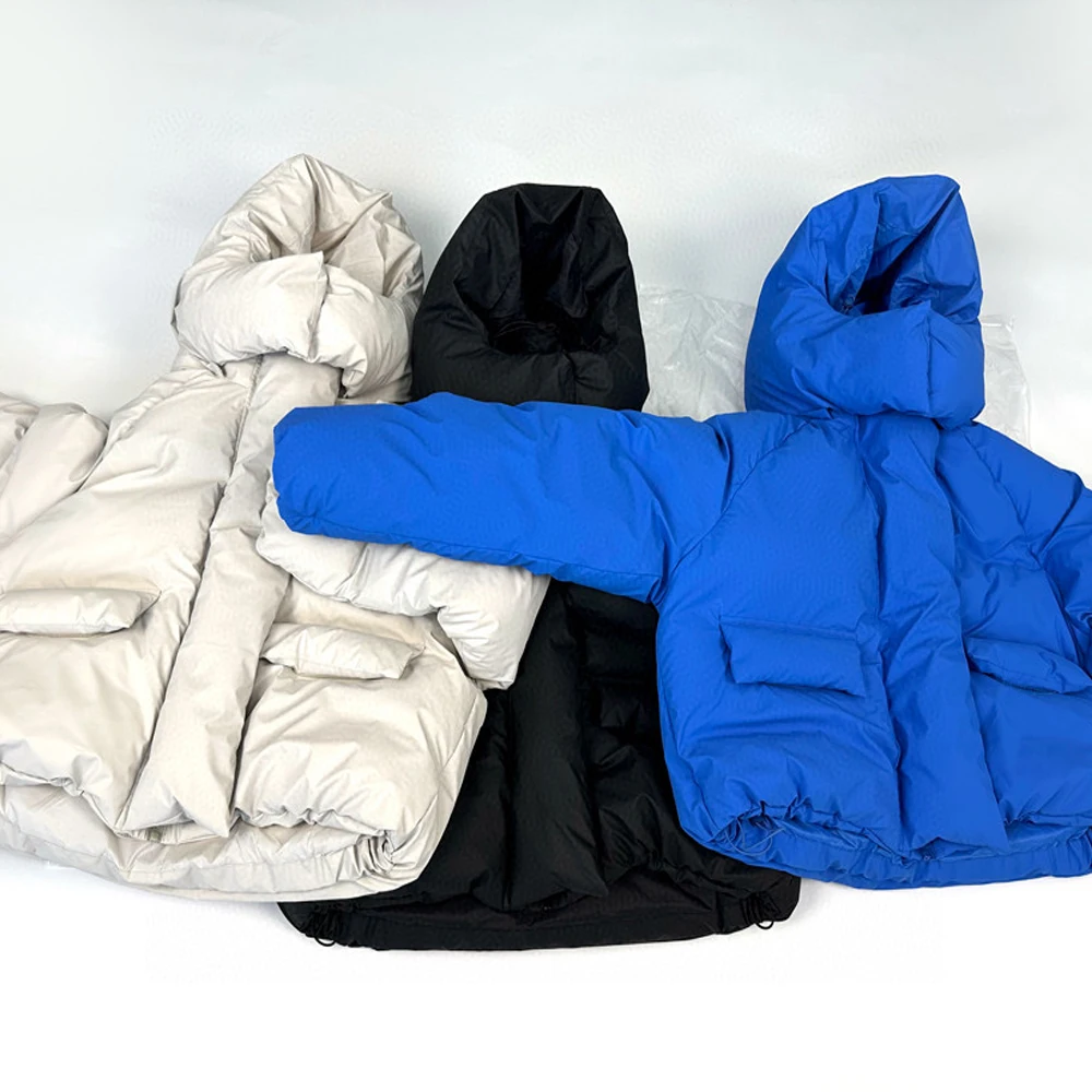 2024 Autumn and winter new hooded short down jacket jacket tops thickened warm bread clothing women