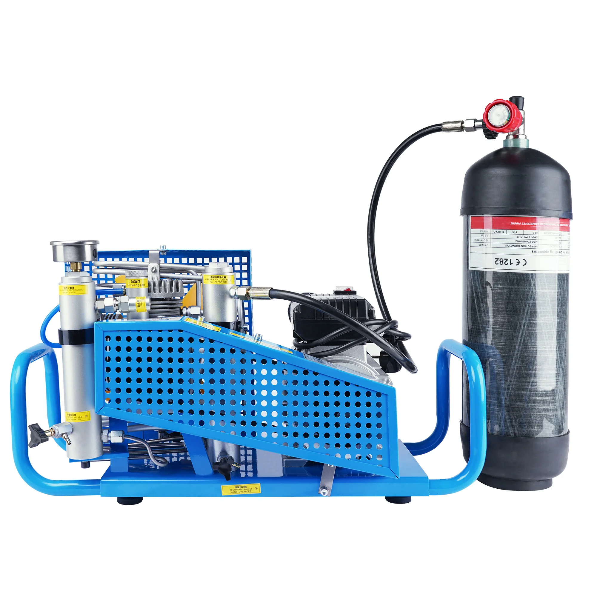 TUXING 4500Psi 300Bar 100L/min Diving High Pressure Air Compressor PCP Air Compressor for PCP Scuba Filling 0-12L Tank TXESB041