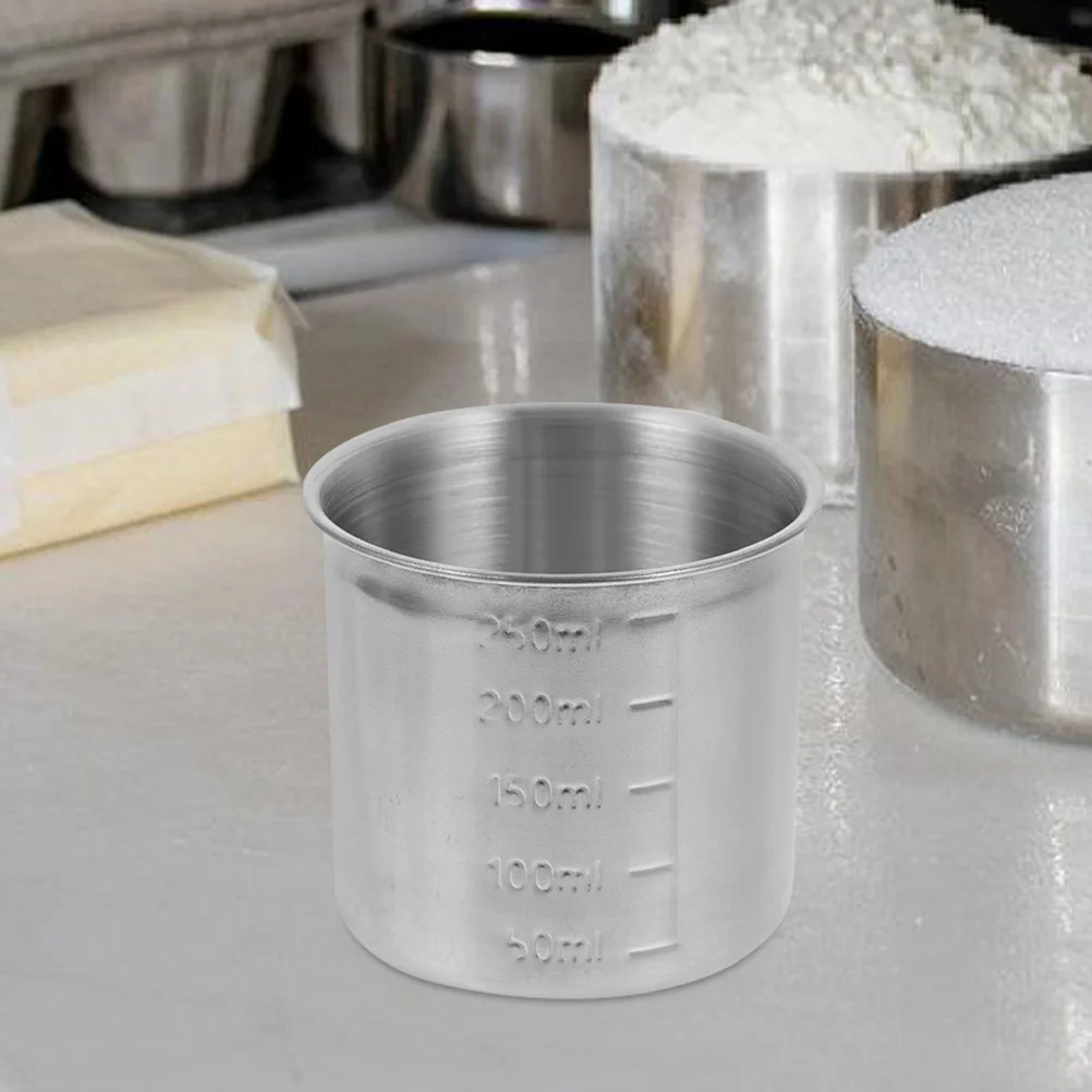 

2 Pcs Measuring Cup Stainless Steel Cake Baking Graduated Household Milk Container