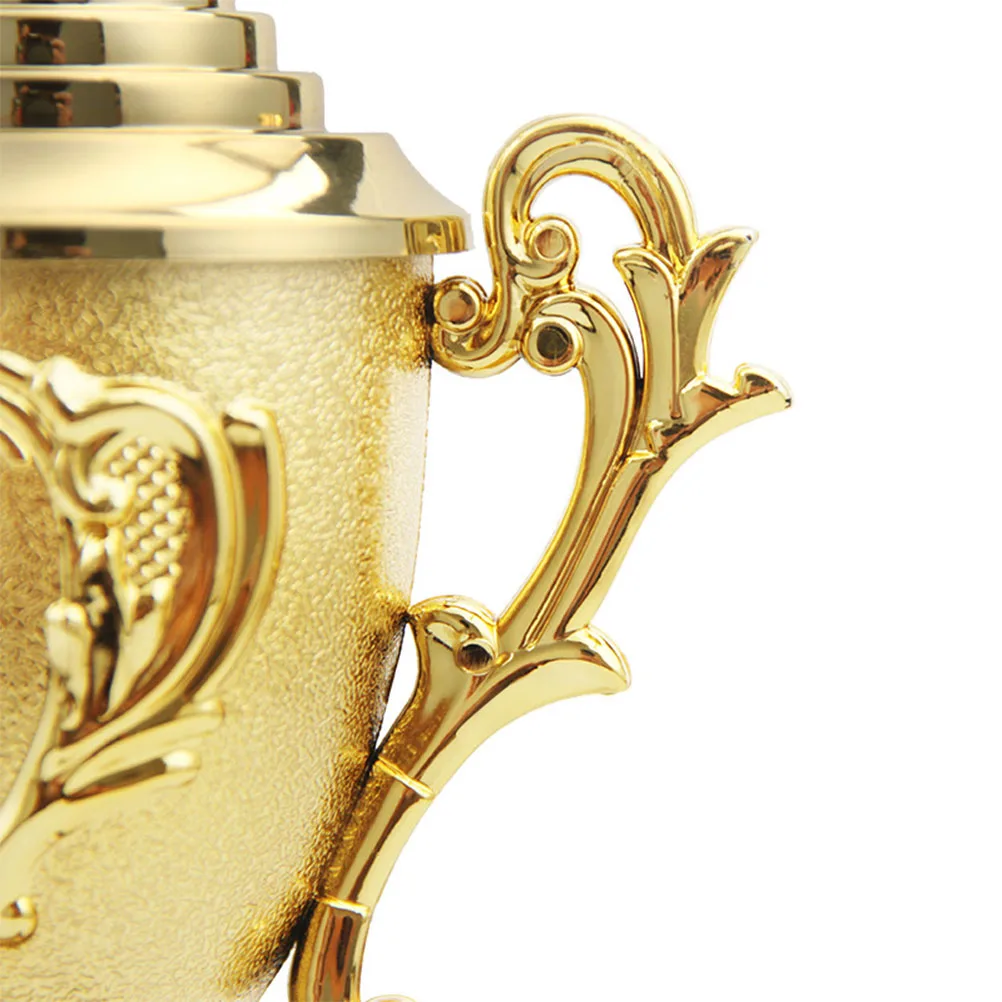 

Golden 24cm Mini Award Trophy Plastic Reward Prizes Decor Competition Gift Awards Trophy with Black Base