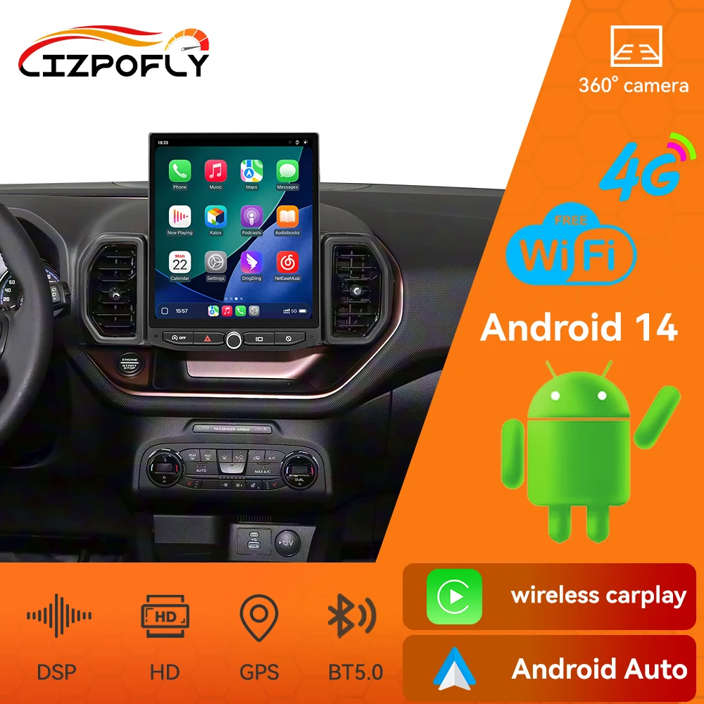 

12,1-дюймовый Android автомобильный радиоприемник для Ford Bronco Sport 2021-2024 Carplay навигация авторадио DSP GPS мультимедийный видеоплеер головное устройство