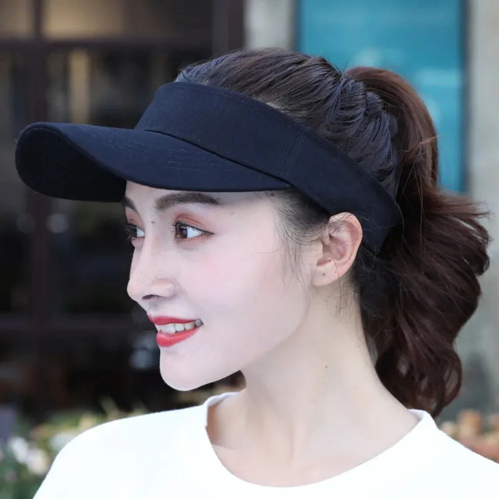Summer Women Outdoor Sports Black White Beach Hats Visors Sun Baseball Cap Hat Golf Hiking Tennis Running Man Sunscreen Caps