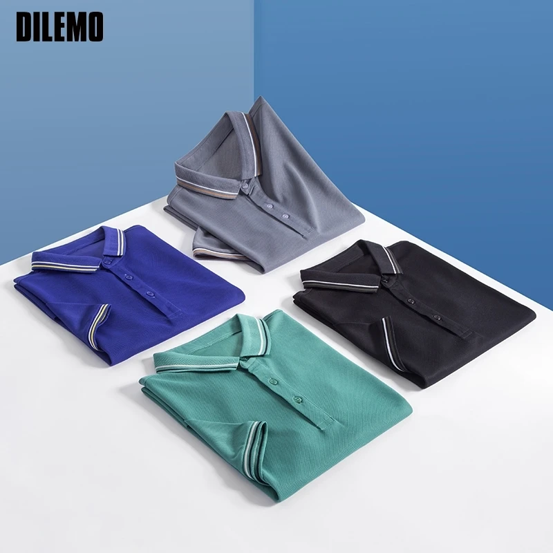 

High-tech Waterproof Antifouling Fabric New Summer Brand Neck Polo Shirt Short Sleeve Casual Tops Plain Fashions Men Clothes