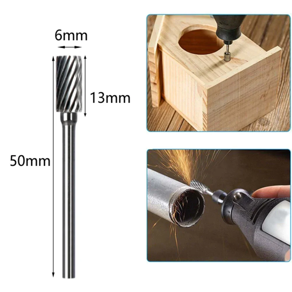 Rotary Cutter Rotary Burrs 6mm Type A Single Wood Carving Carving Cemented Carbide Cutting Metalwork Jewelry Making