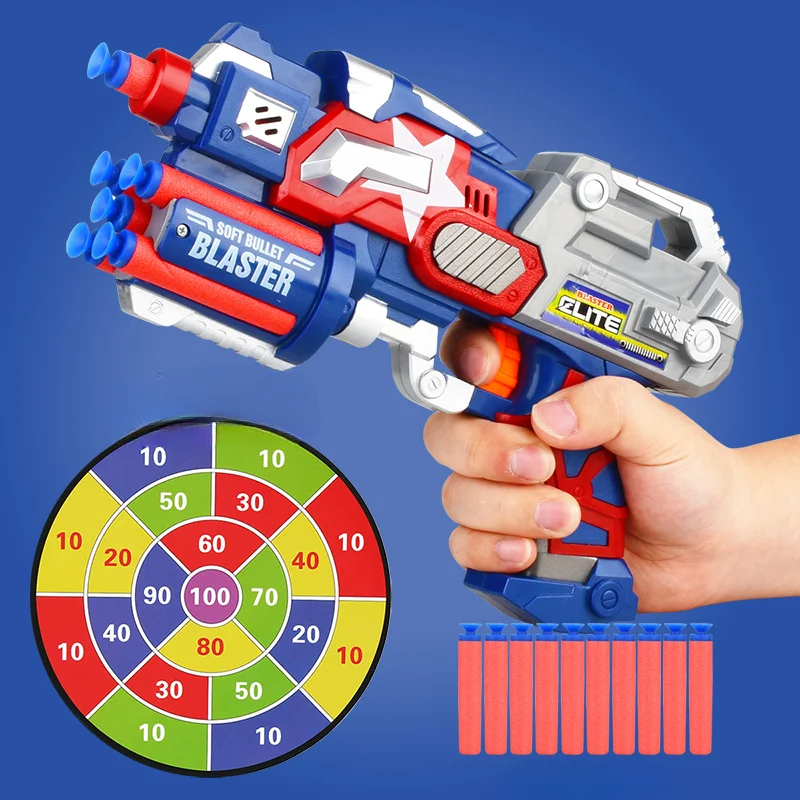 Children Soft Bullet Gun Electric Automatic Toy Gun Foam Bullets Boys Indoor Outdoor Shooting Games Foam Blaster Kids Gifts