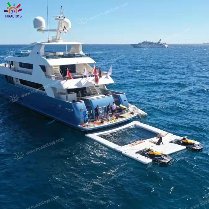 Yacht Swimming Pool Floating Inflatable Sea Pool and Yacht Dock For Water Games