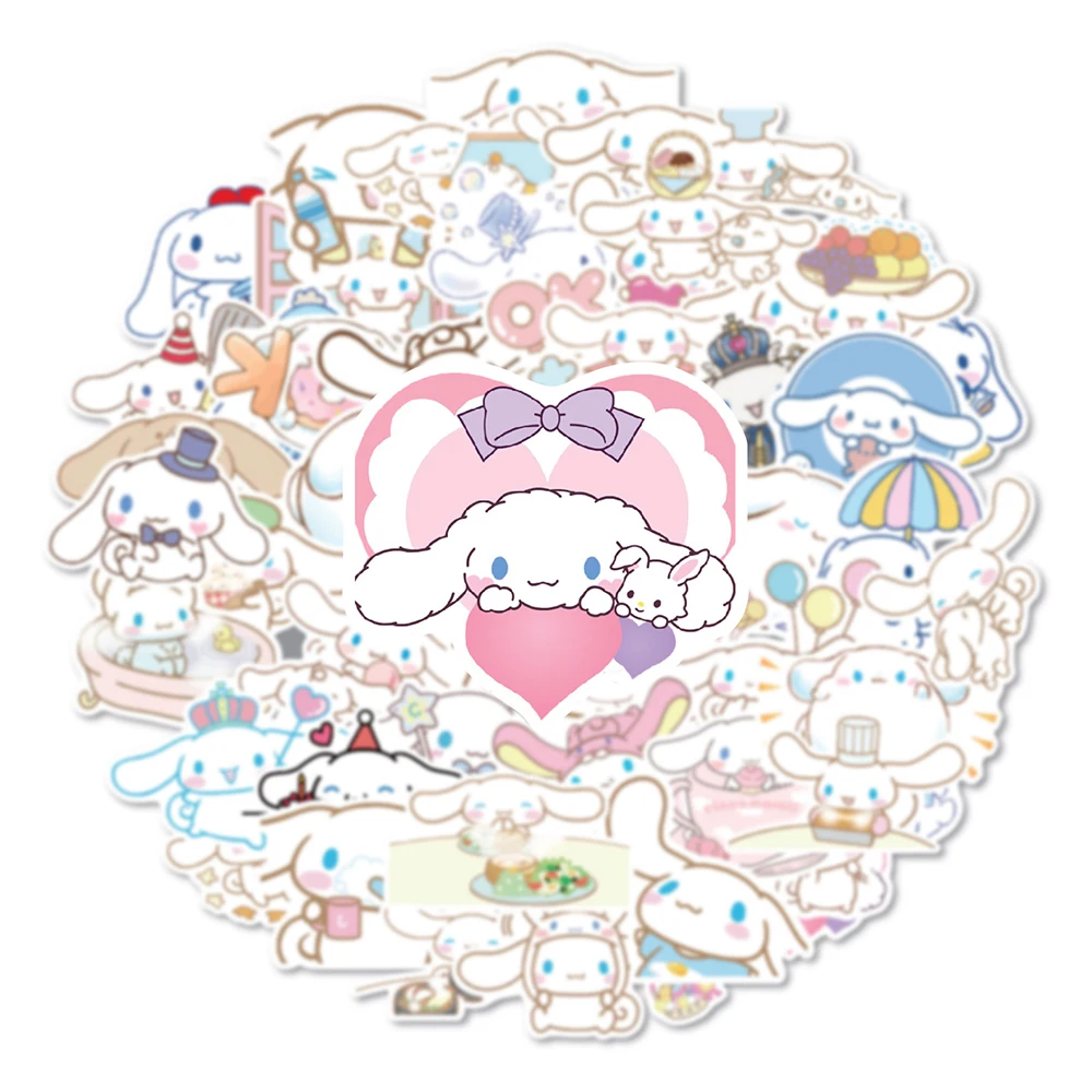 10/30/50PCS Cartoon Sanrio Cinnamoroll Stickers Waterproof Decal DIY Fridge Luggage Scrapbook Laptop Kawaii Sticker Kid Toy Gift