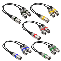 30CM XLR Splitter Male to Dual Female,3 Pin XLR Male to Female Splitter Audio Adapter Cable for Mic Amplifier Speaker Mixer