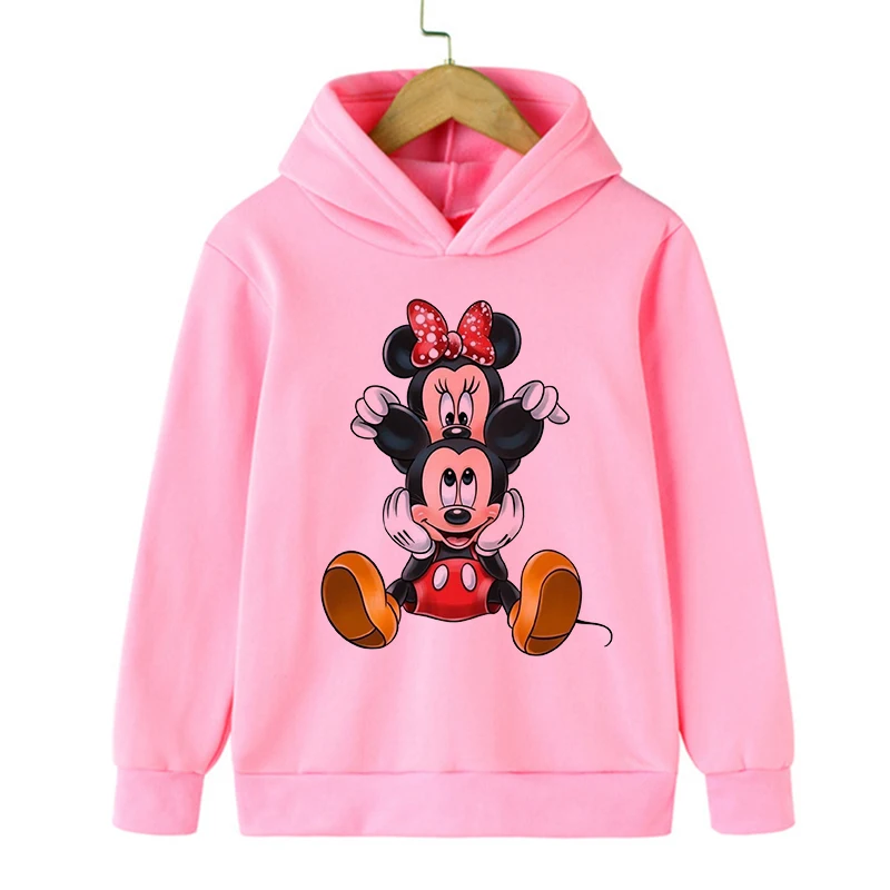 y2k Kawaii Cartoon Manga Anime Mickey Minnie Disney Mouse Hoodie Children Clothes Kid Girl Boy Sweatshirt Hoody Baby Top image 5