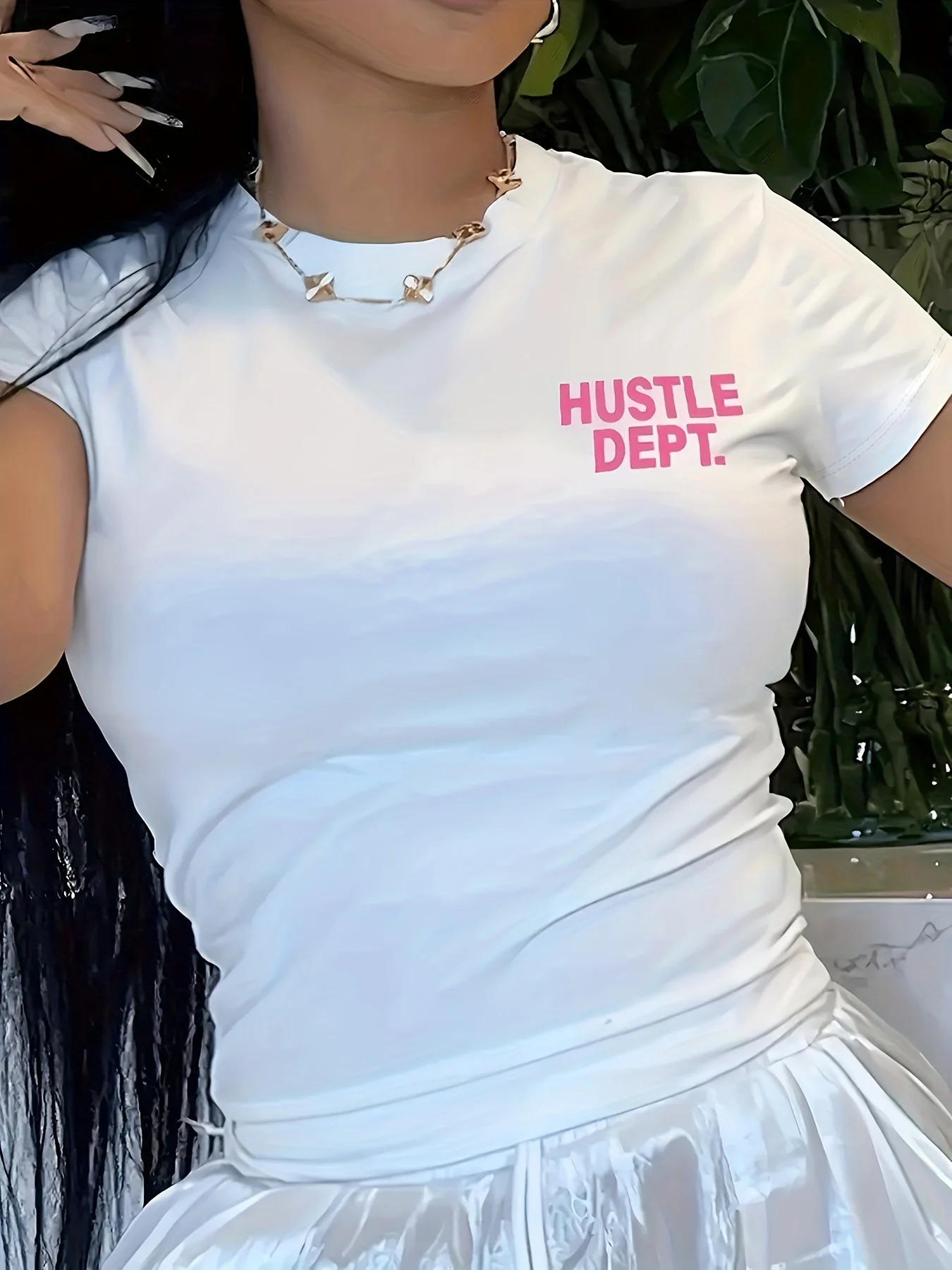 Camisetas con estampado de Hustle Dept, camisa de verano para mujer, cuello de manga corta, ropa deportiva informal a la moda, camiseta básica estilo Harajuku