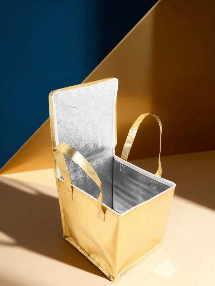 1Pcs Cooler Tote Bag Insulated Storage Bag Foldable Lightweight Waterproof Surface for Ice Cream Cake Fruits Drinks Snacks Daily