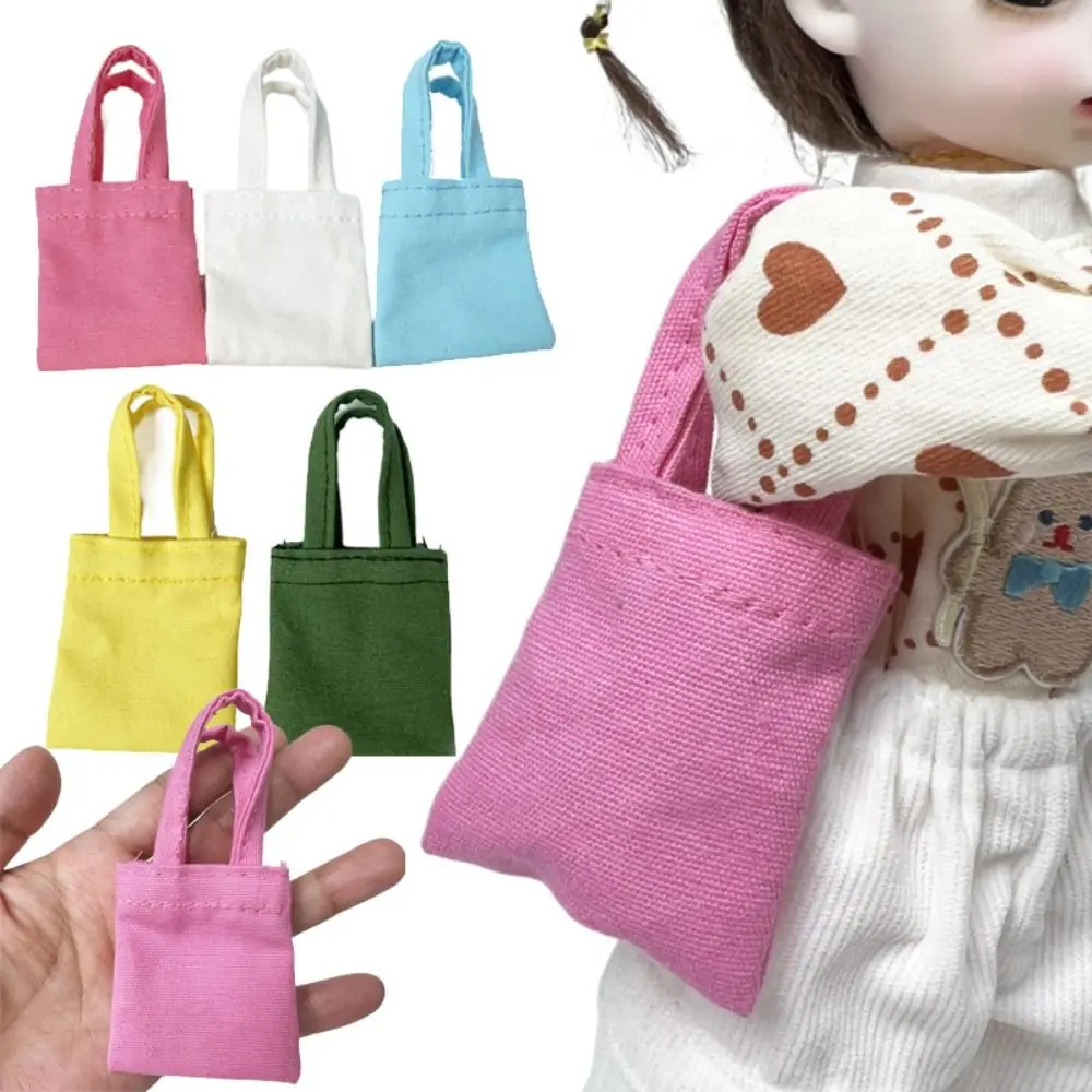 OB11 1/6 Doll Canvas Bag Fashion Photo Props Miniature Doll Handbag Simulation Multicolor Doll Backpacks