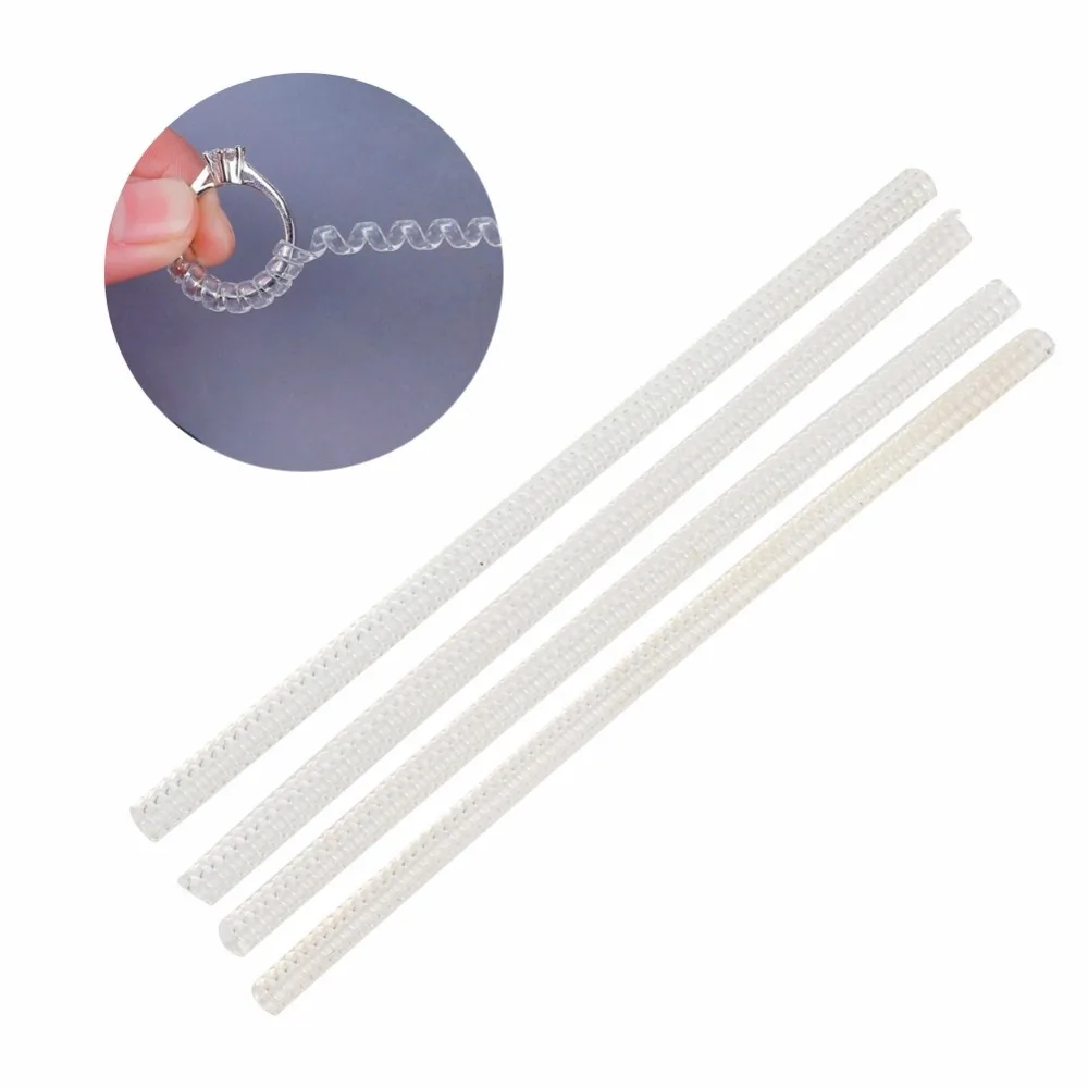 4 قطعة من البلاستيك المهنية حجم الحلقة الضابط حلقة شفافة المشدود أداة تغيير حجم المجوهرات حجم الحلقة