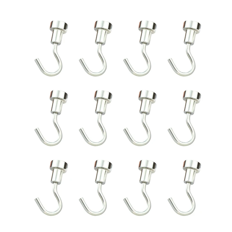 

10 Pcs Magnetic Hooks Neodymium Magnet Heavy Duty Rare Earth Magnet Round Refrigerator Hook Super Strong Cruise Hook for Hanging