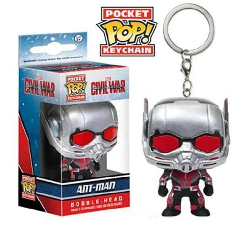 FUNKO POP Keychain with Original Box Keychain Civil War Ant-Man Action Figure Toy