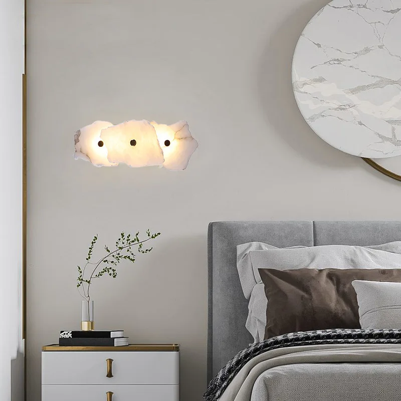 The simple design of modern marble wall lamp is suitable for the living room TV background wall corridor bedroom wall lamp