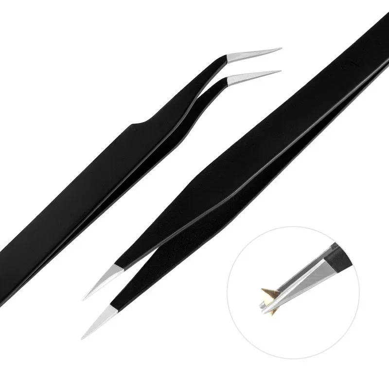 6A-SA Eyelash Extension Tweezers Volume Lashes Stainless Steel Accurate Tweezer Non-magnetic Eyelashes Tools Makeup