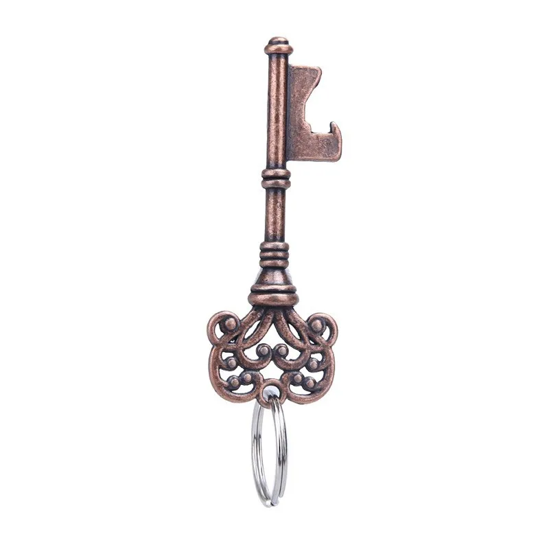 Key Shaped Bottle Opener Keychain Zinc Alloy Copper Silver Keyring Beer Bottle Can Opener Unique Gift Home Kitchen Accessories