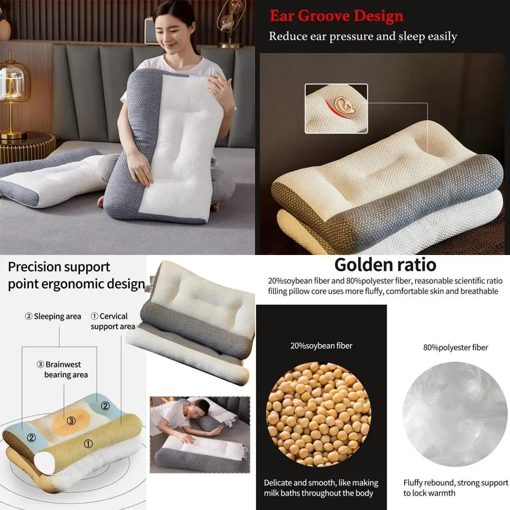 

ergonomic deep sleep pillow for sleep apnea relief and neck support