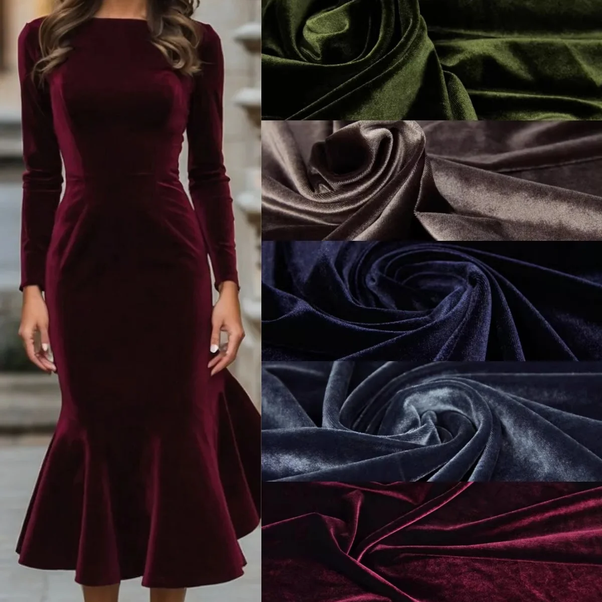 

Solid color gold wire suede material elastic silky soft velvet sewing skirt pants suspender dress DIY stage background fabric