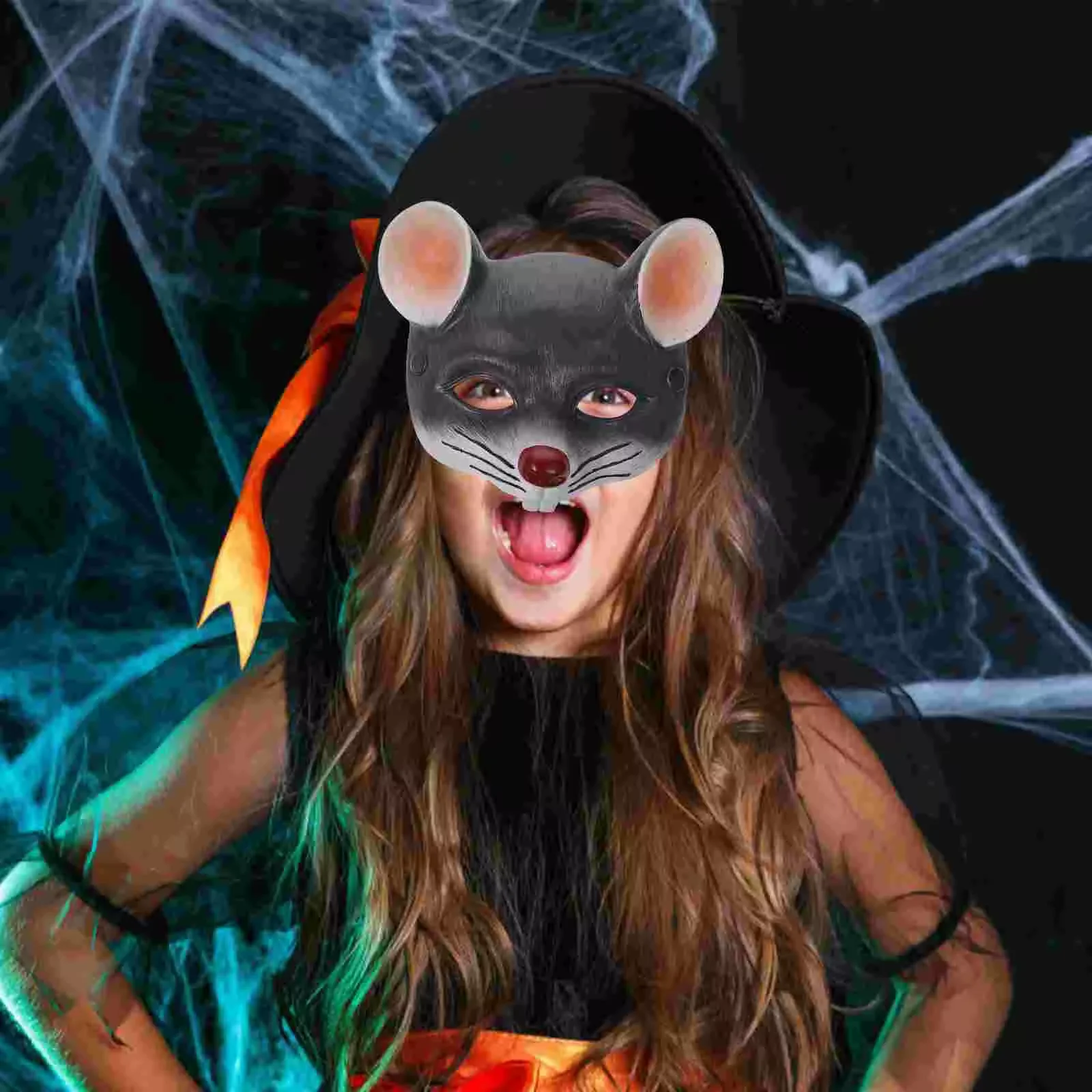 할로윈 만화 쥐 동물 가면 성인용 마우스 반쪽 얼굴 코스프레 고양이 가죽 할로윈 가면 무도회 파티 가면 소품