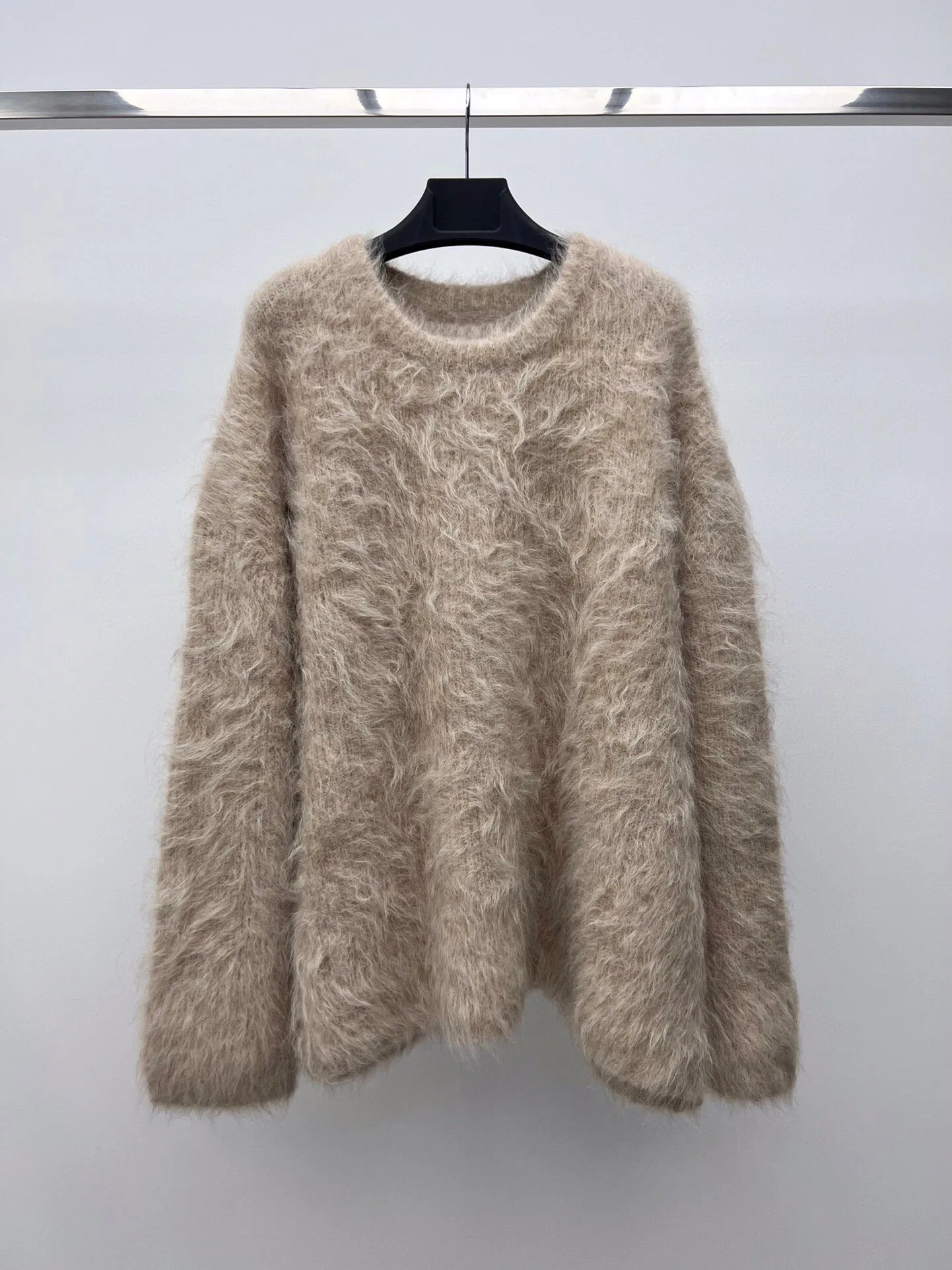 Women's Clothing Alpaca blend yarn knitted loose round neck temperament knitted sweater No.12