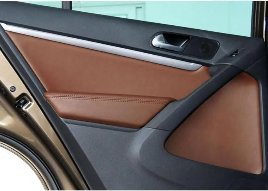 For VW Tiguan 2007 2008 2009 2010 2011 2012 2013 2014 2015 Microfiber Door Panels Armrest Leather Protective Cover car interior