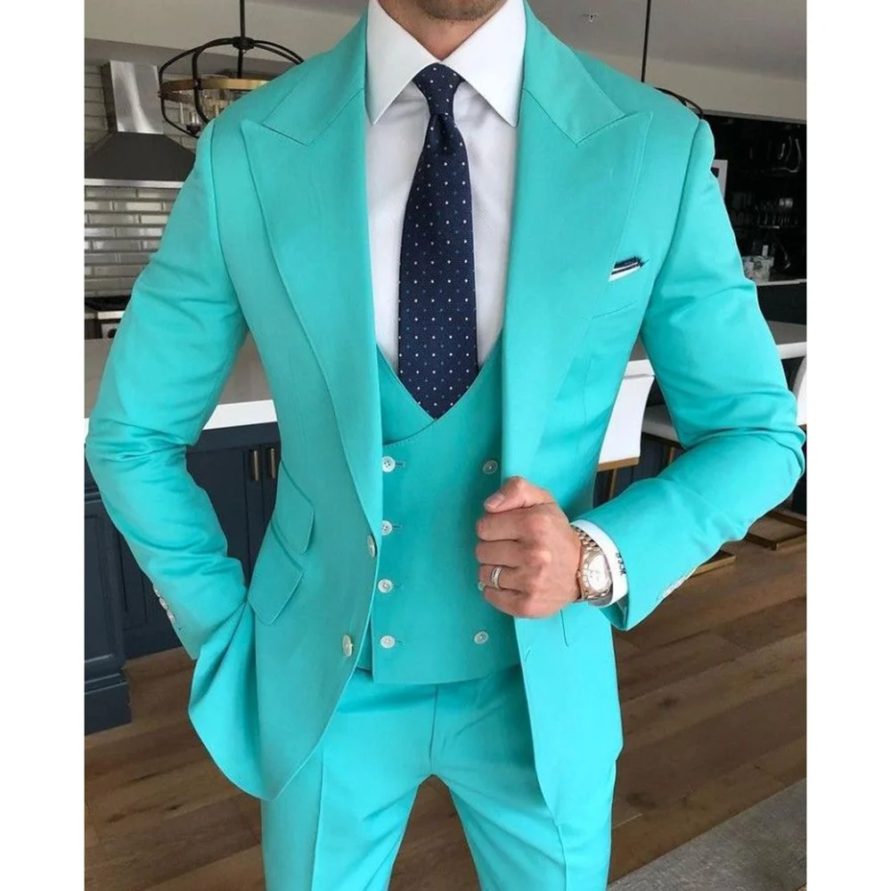 

Single Breasted Men Suit Three-pieces Blazer Pants Vest Bussiness Casual Party Prom Wedding Groom Male Suit Set