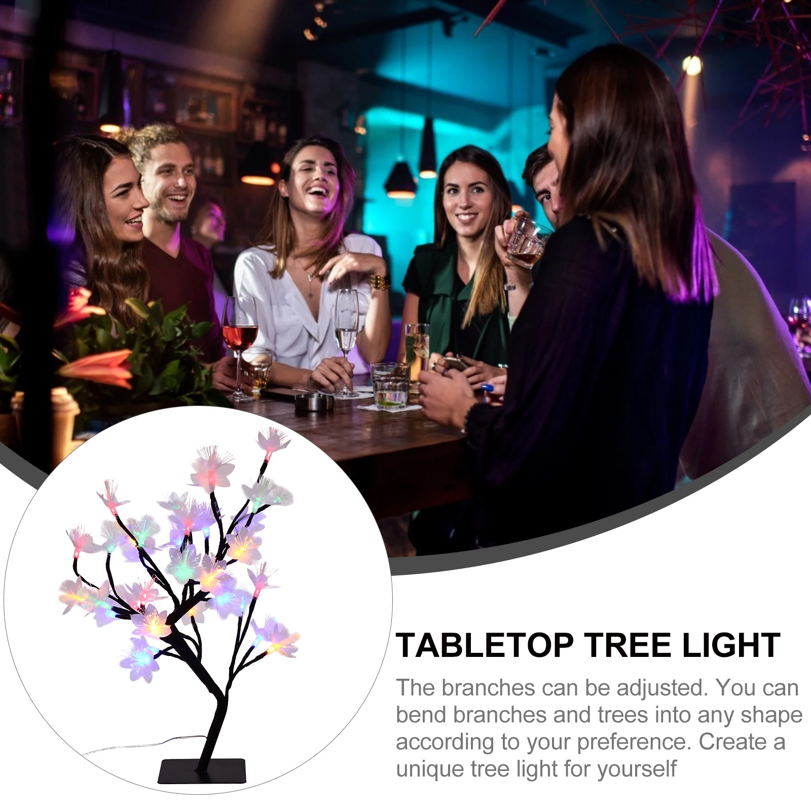 1pc Fiber Optic Flower Tree Light Usb Powered Color Changing Led Desktop Lamp For Bedroom Office Wedding Christmas Decor