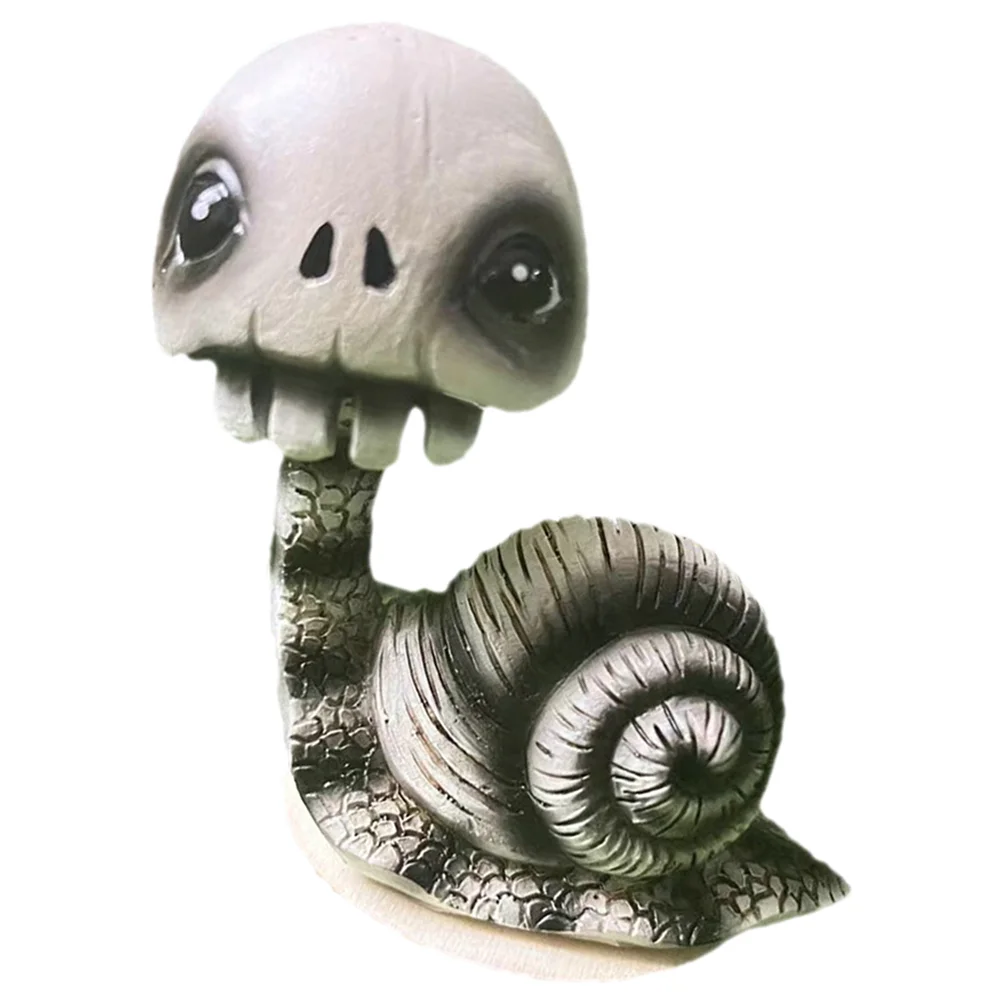 Halloween Decoration Bobblehead Skull Snail Home Office Resin Crafts Bonsai Ornament Adornment Car Landscape Synthetic Micro