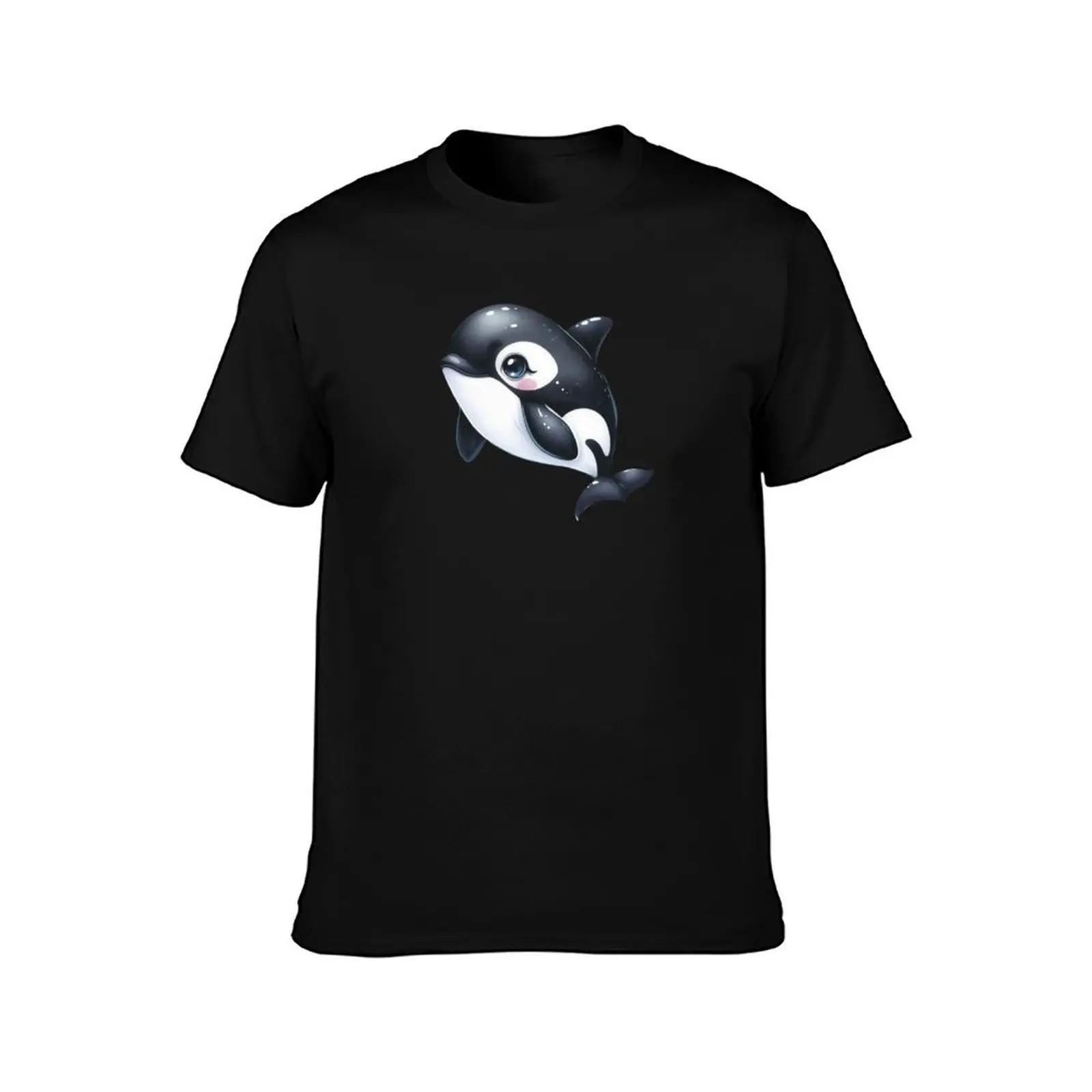 Cutest Orca, Animal Cliparts, Cute Sea Animals T-Shirt Basic Short Sleeve for Men T-Shirt