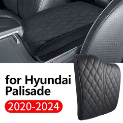 Car Leather Center Console Armrest Box Mat Pad Cover for Hyundai Palisade 2020 2021 2022 2023 2024