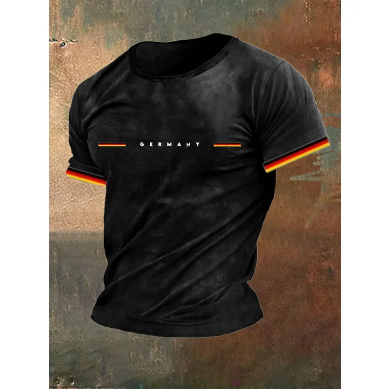 Leisure Team Event Anniversary Letter Printed Men's T-shirt