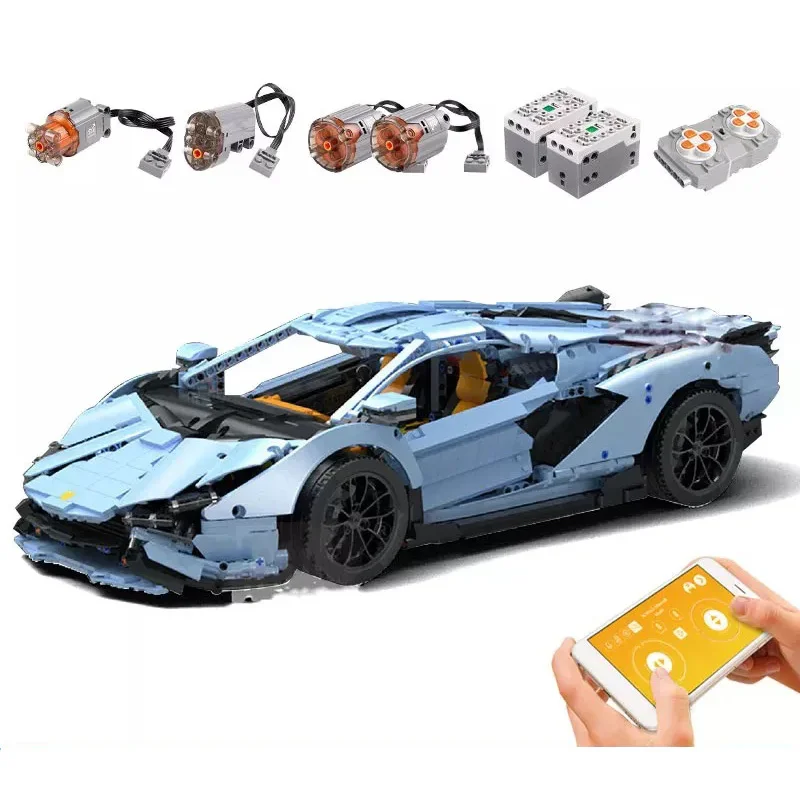 

MOULD KING 13056 APP RC Lam Racing Hypercar Model Building Blocks Bricks Puzzle Toys Christmas Birthday Gifts For Kids