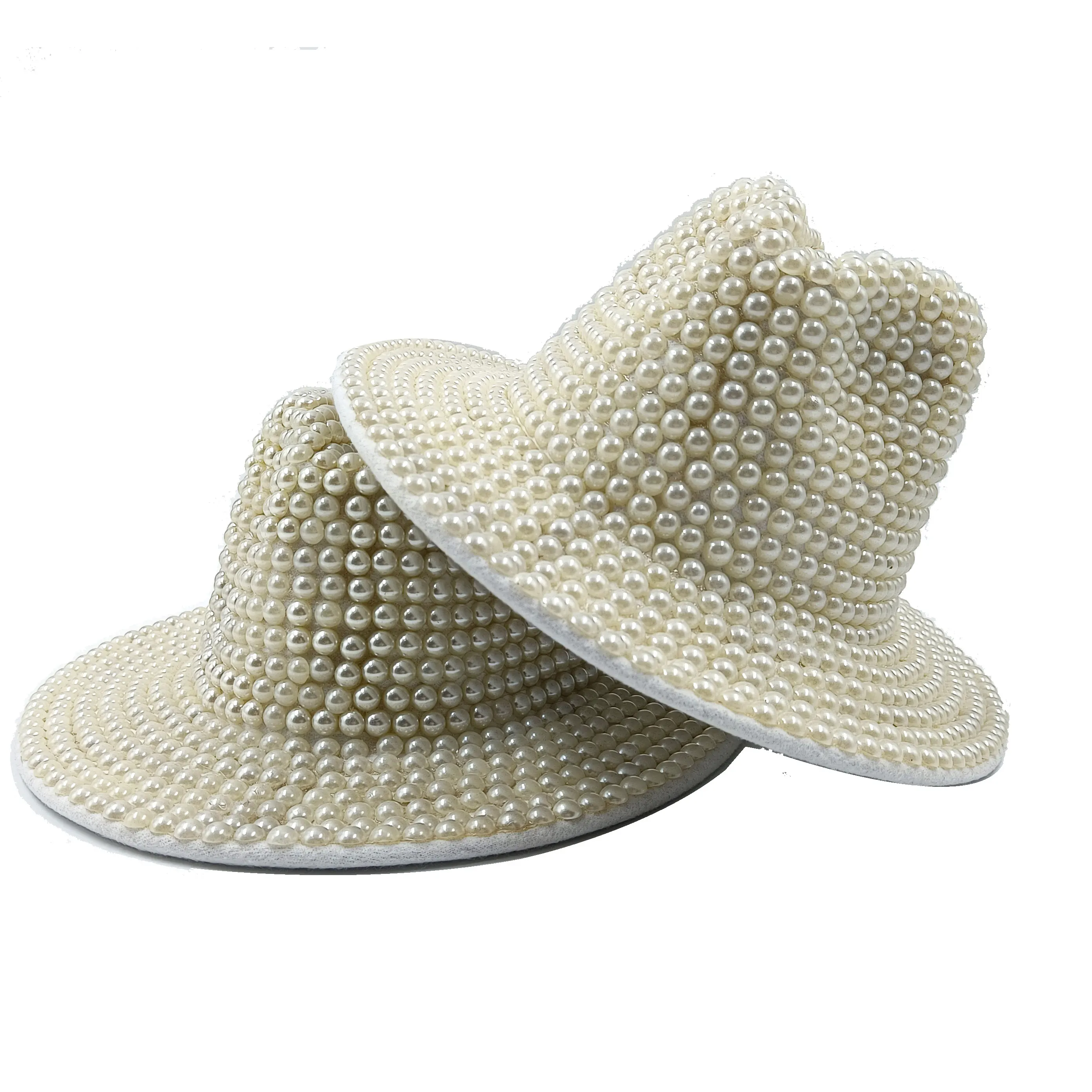 Off white all pearl fedora hats for men and women Jazz hats Stage party Hip hop style new autumn and winter hats женская шляпа