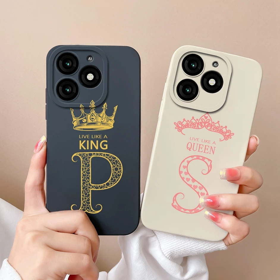 Phone Case For Itel A70 A 70 Cover Luxury Fashion Couples Soft Liquid Silicone Matte Screen Protector Letters For ItelA70 Fundas