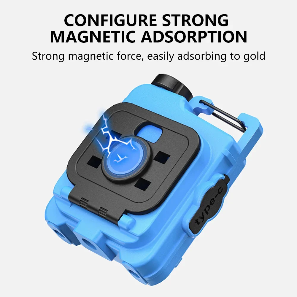 

LED COB Keychain Flashlight Dual Light Source Mini Pocket Work Light USB Type-C Charging 6 Modes IPX4 for Camping