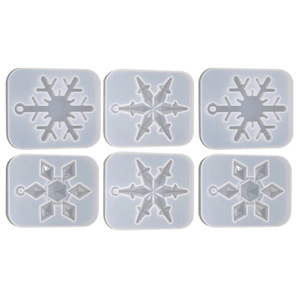 

6pcs Snowflake Pendant Molds DIY Craft Silicone Epoxy Resin Jewelry Making Accessories Christmas Charms Flexible Durable