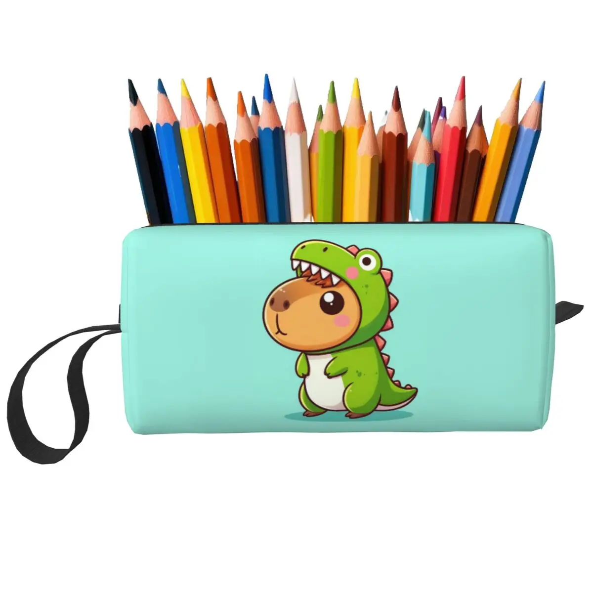 Niedliches Capybara-Liebhaber von Bubble Tea Federmäppchen für Schüler Stiftbox Stifttasche Schreibwaren-Organizer für Frauen